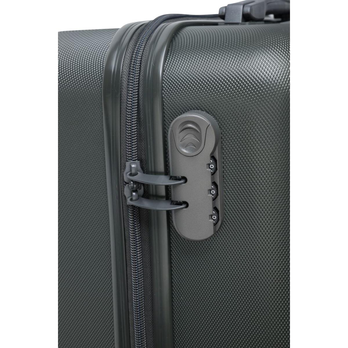 Valise cabine ProWorld 16 pouces - Anthracite - 26 litres - 4 roulettes pivotantes - Serrure à combinaison - 41 x 22 x 47 cm