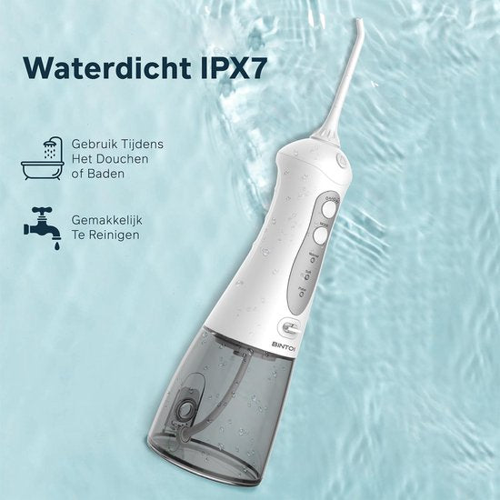 Bintoi® iSonic F500 - Fil dentaire - Douche buccale professionnelle - Fil dentaire pour appareil dentaire - Fil dentaire - 3 étapes et 4 accessoires - IPX7 Waterproof - Sac de voyage inclus Cadeau