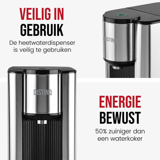 DistinQ Distributeur d'eau chaude - Bouilloire instantanée de luxe - 2,5 litres - Robinet d'eau chaude avec réservoir amovible - bouilloire