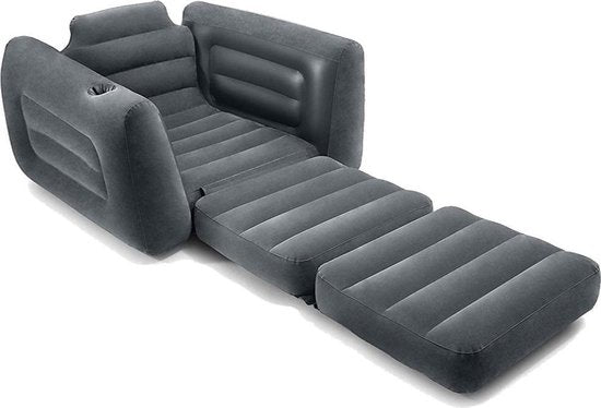 Intex - Pull-Out Inflatable Sleeping Chair - Confortable 2-en-1 Lounge Chair et Lodge Bed