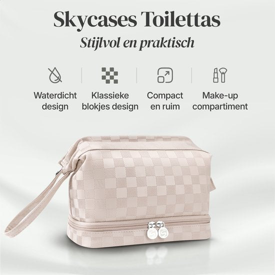 Skycases Travel Essentials - Trousse de toilette et de maquillage - Imperméable et compacte - Convient pour le voyage et l'usage quotidien - Unisexe - Rose clair