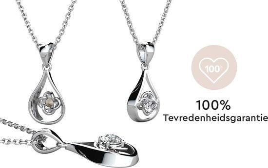 Yolora Collier pour femme avec pendentif en cristal Kalpa Camaka - Couleur argent - Plaqué or blanc 18K - Emballé - Cadeau de fête des mères