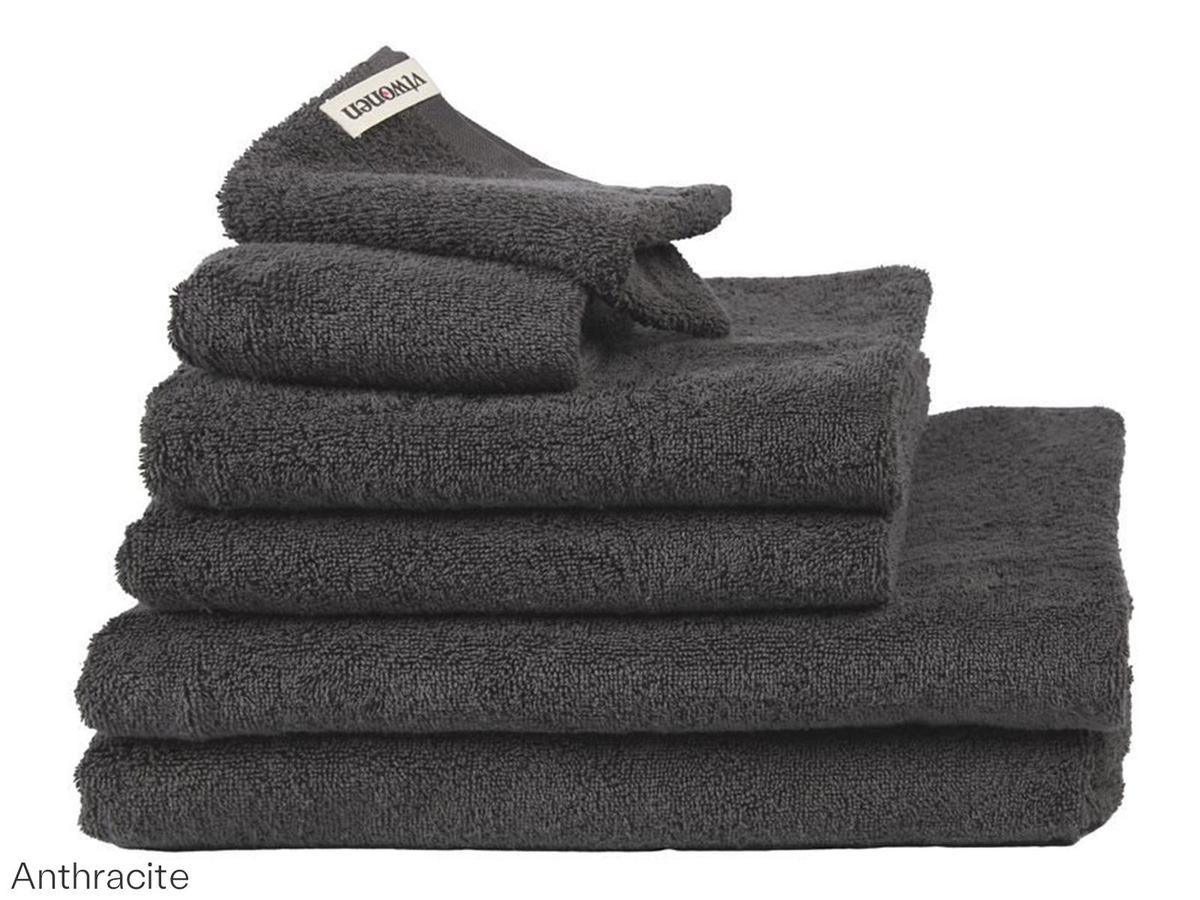 Lot de 8 serviettes VT Wonen Soft Embrace - 50 x 100 cm - Anthracite