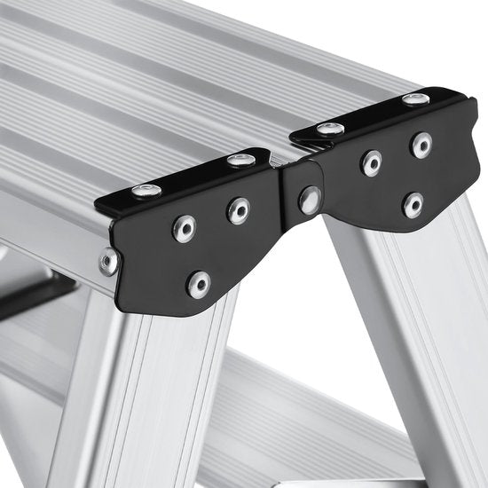 Échelle de cuisine double face en aluminium tectake® - 3 marches - 58 cm - Échelle robuste - Marchepied pliable - Échelle ménagère antidérapante