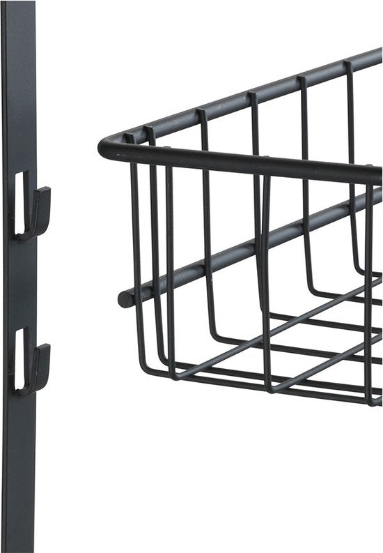 Support multifonctionnel à fixer sur la porte Wenko - Noir - À accrocher sans perçage | Convient aux portes à rebord | Convient aux portes affleurantes