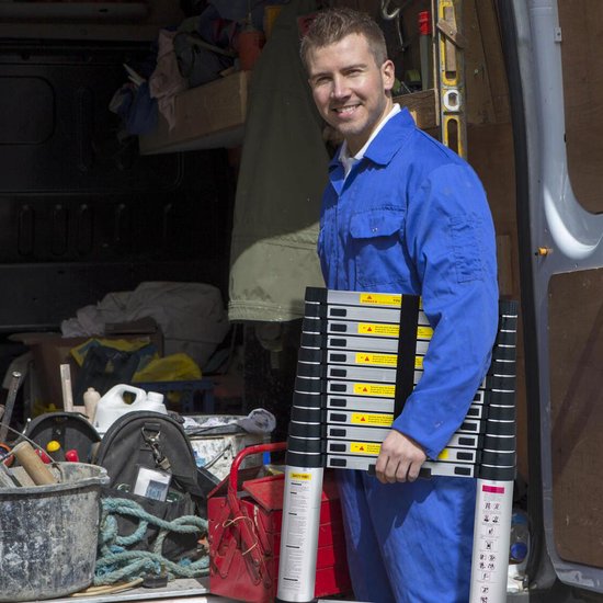 Outbee Telescopic Ladder - Échelle pliante télescopique - Hauteur de travail 3,8 m - Aluminium