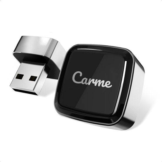 CarMe Ultra Mini 2-in-1 CarPlay Dongle - Wireless CarPlay & Android Auto - USB-A & USB-C - Android Auto Dongle - Silver