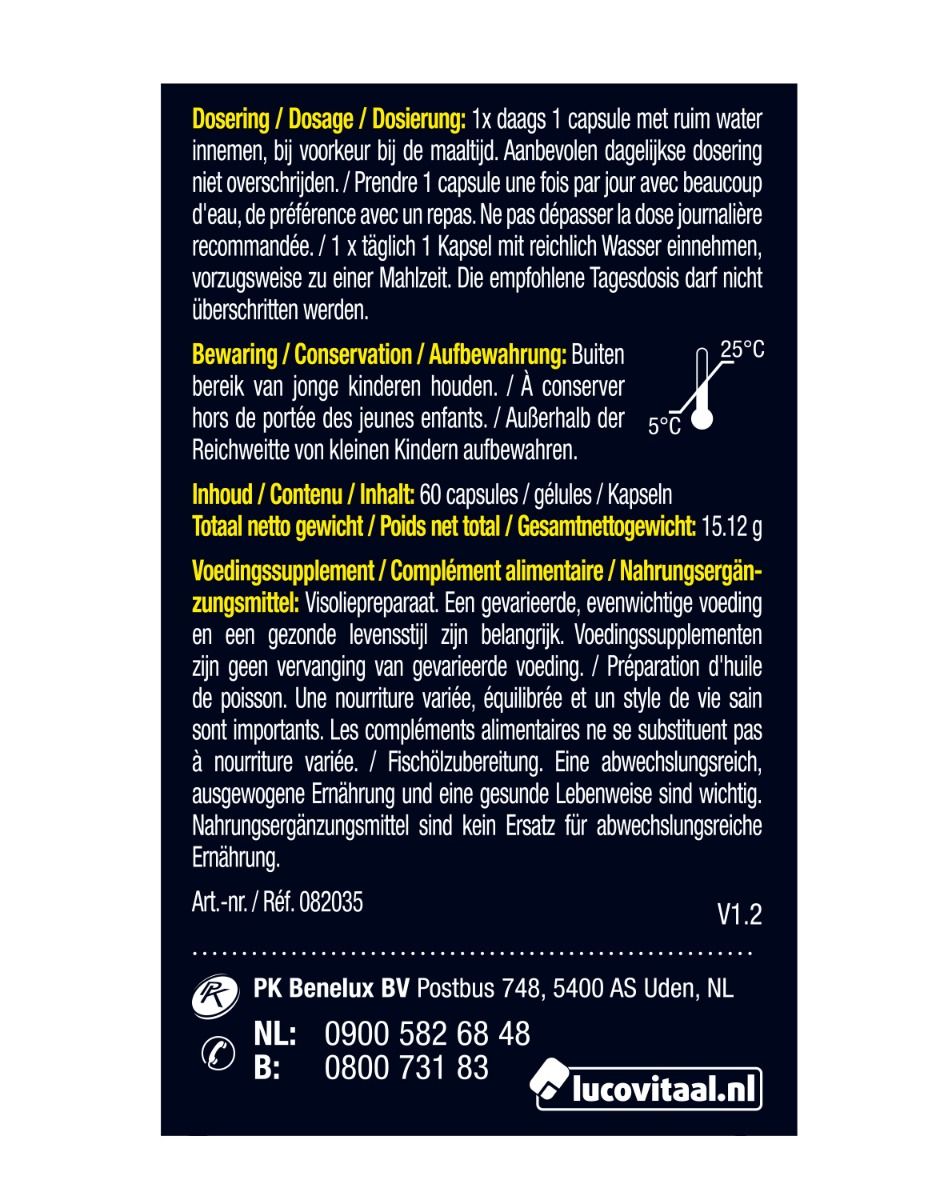 Lucovitaal Huile de poisson Oméga-3 Mini-gélules molles - 60 gélules