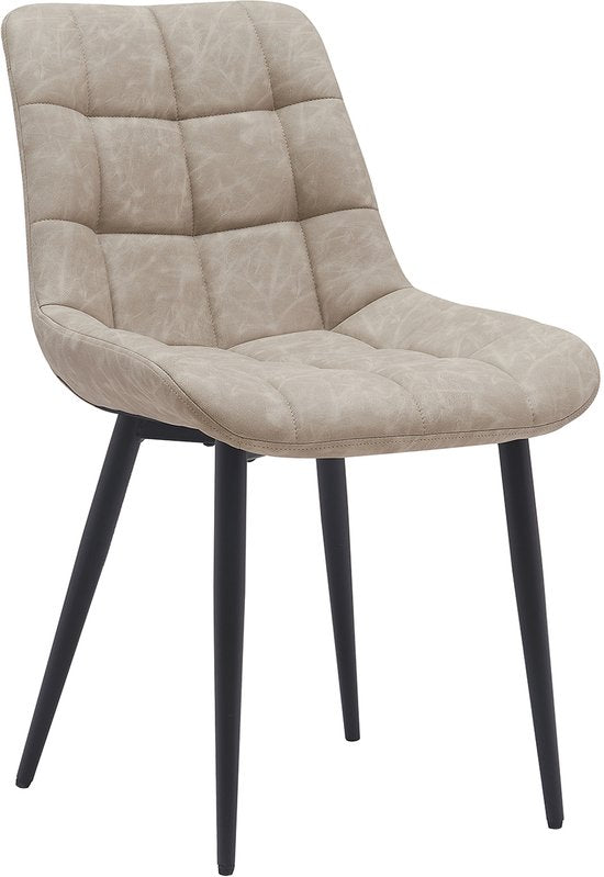 Chaise de salle à manger VVD - beige - noir - châssis en métal - industriel - set of 2