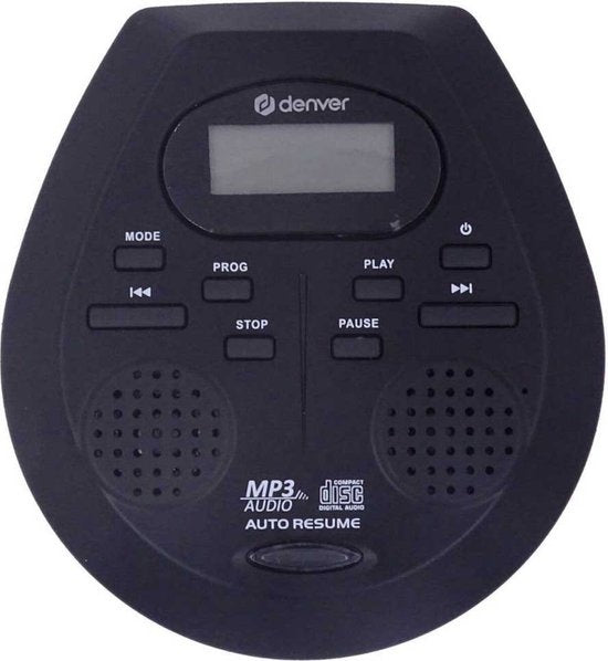 Lecteur CD et MP3 Denver Discman - Antichoc - Haut-parleurs intégrés - Ecouteurs inclus - CD, CD-R, CD-RW, MP3, écran LCD - DMP395 - Noir