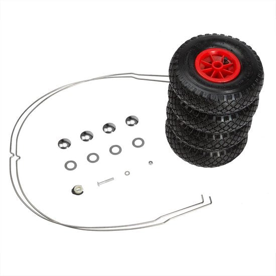 Monzana Bolderkar Chariot de transport - Comprend des pneus à 4 profils et une bâche - 168 x 45,5cm - Rouge