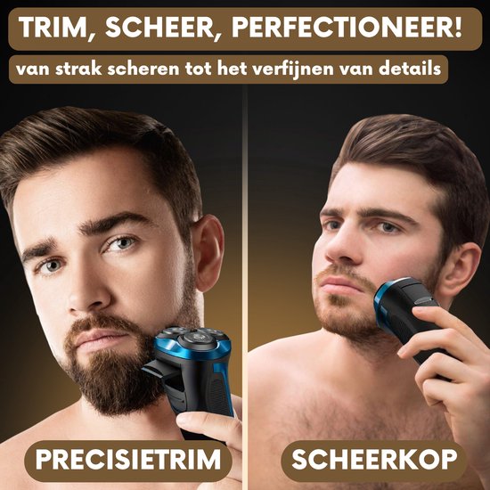 Rasoir 2-en-1 pour homme avec tondeuse S222 - Sansbeauté® - Wet & Dry - Tondeuse de précision - Électrique - Rasoir électrique - Étanche