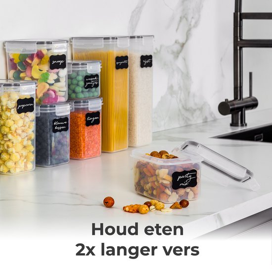 Bocaux de conservation Stosh - Bocaux à bouillon - Bocaux à bonbons - 16 pièces - Sans BPA - Plastique