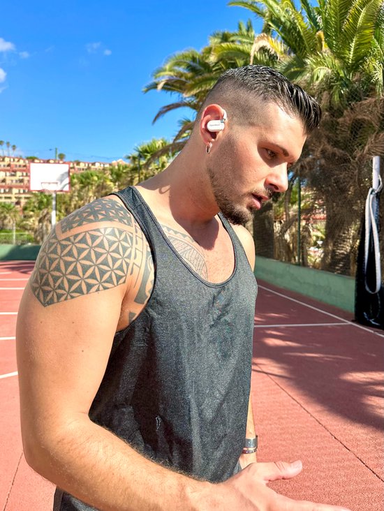 OpenRock - X White - Casque sans fil à oreillettes ouvertes - Bluetooth - Grande autonomie - Réduction du bruit - sans fil - Technologie TubeBass™