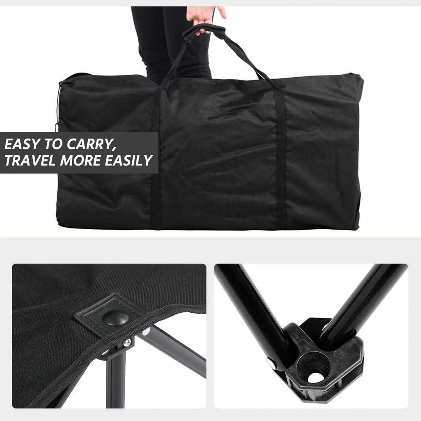 Yaheetech Banc de camping pliable pour 6 personnes - 270 x 49 x 82 cm - équipé d'un tissu 600D Oxford, d'un sac de transport et de poches latérales - pour les équipes sportives et les événements - métal noir