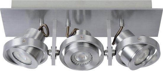 Spot de plafond Lucide LANDA - LED à intensité variable, lumière chaude - GU10 - 3x5 W 3000 K/2200 K - Chrome mat