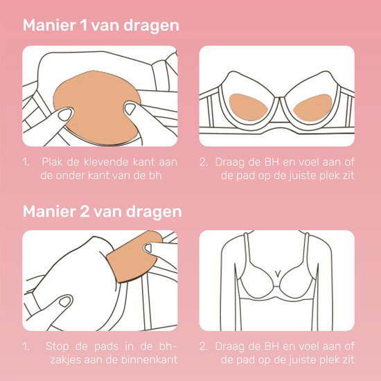 Coussinets de soutien-gorge Soft & Silky - Résistants à l'eau - Push up - Beige