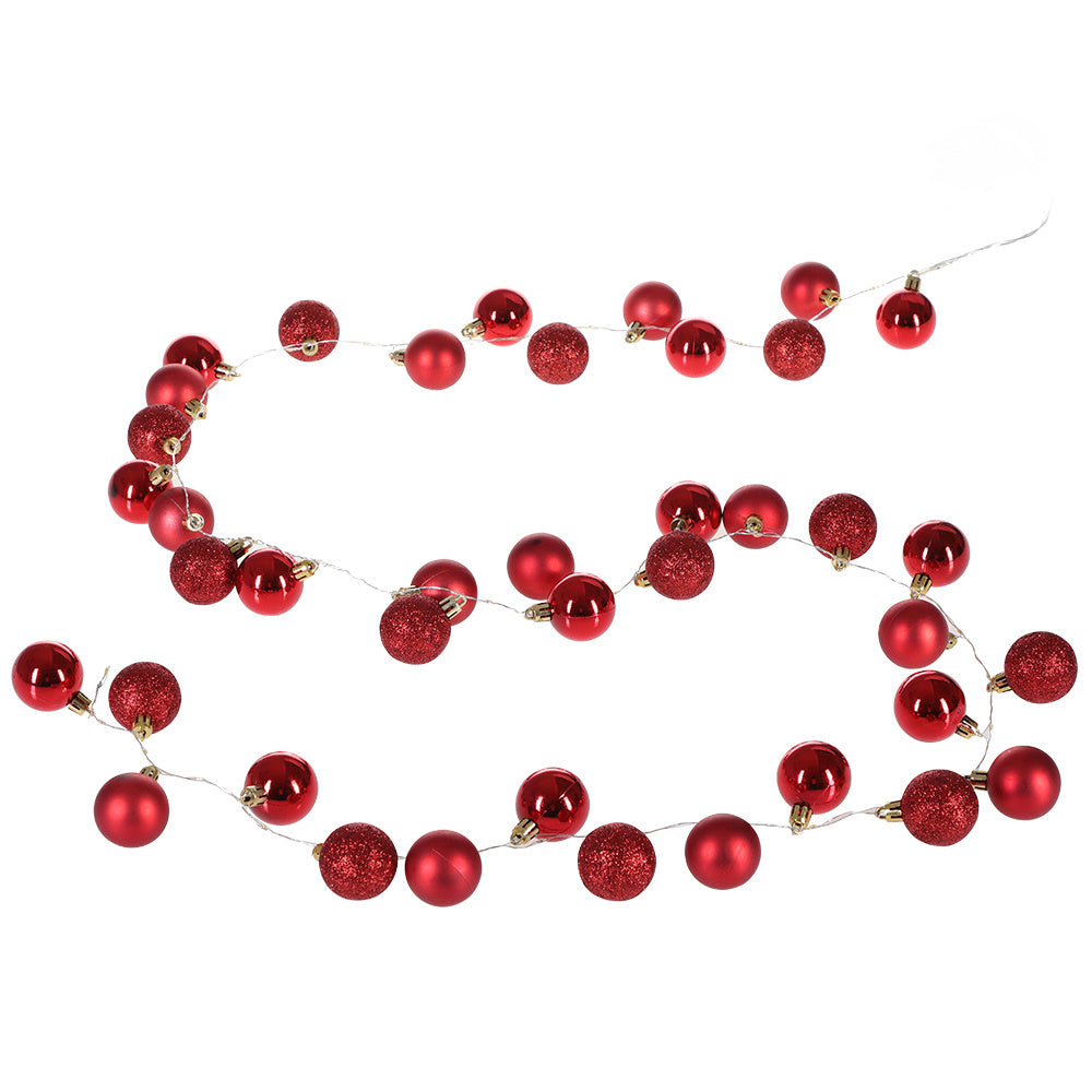 Boules de Noël Casaria 40 LED - Rouge - 2m