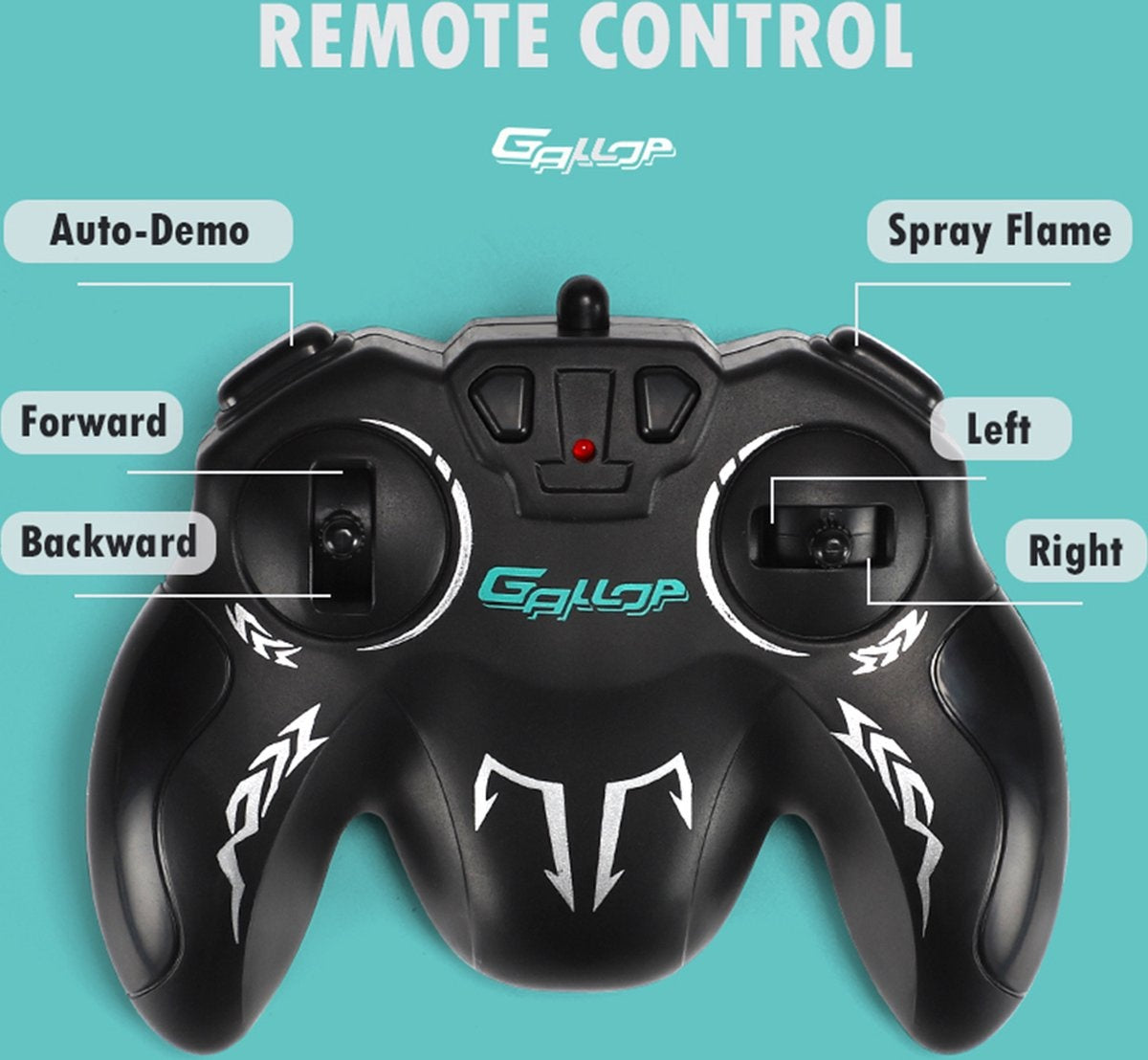 Fuegobird Spray car - stunt car - RC - RC Car - Controlled Car - Black