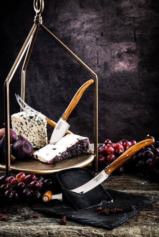 Ensemble de couteaux à fromage Laguiole Style de Vie Luxury Line - 3 pièces - Bois d'olivier