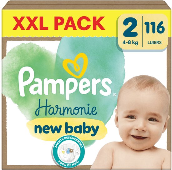 Couches Pampers Harmonie, taille 2 (4-8 kg), 116 pièces
