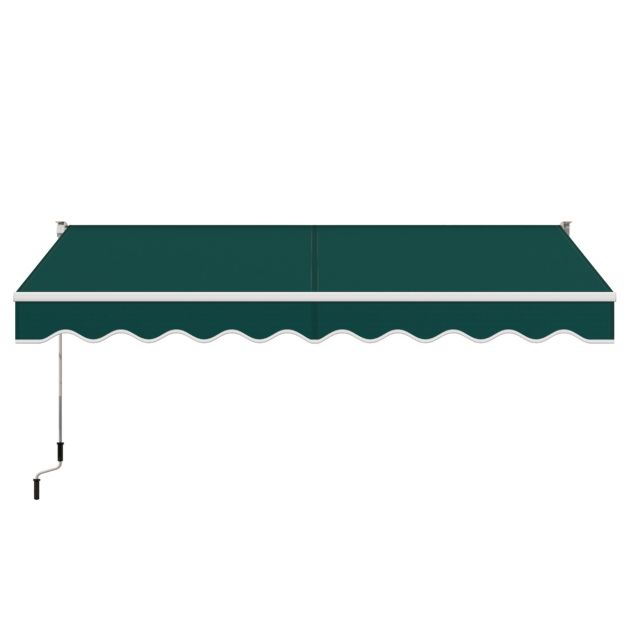 Coast Sunshade 295x250 cm Green - Extension manuelle, Angle réglable 40°-100°, Pas de perçage, Cadre en aluminium