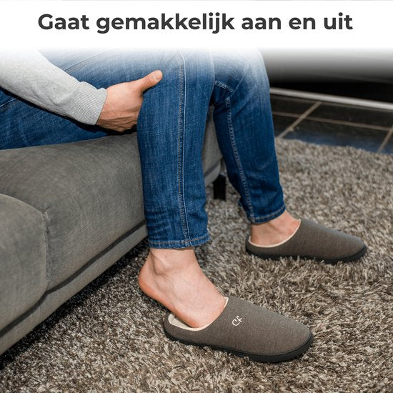 Chaussons Hommes - Chaussons - Taille 42/43 - Gris - Antidérapant - Comfeet