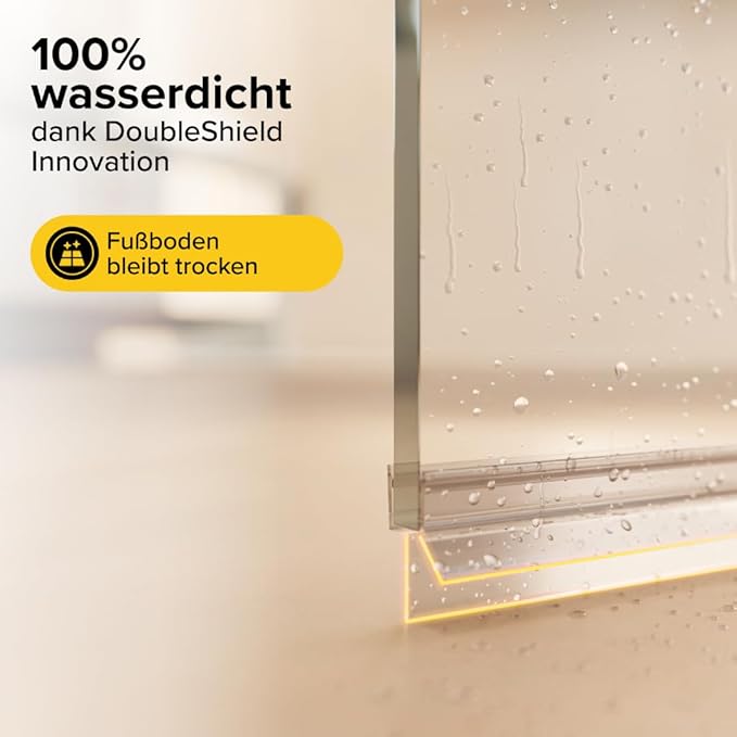 Five Dots joint de douche 8 mm *NOW2025* - Joints de douche pour portes de douche sans jaunissement - Joint de porte de douche en verre 6 mm maintient l'étanchéité à 100% - Joint de fond de porte de douche - Joints de cabine de douche