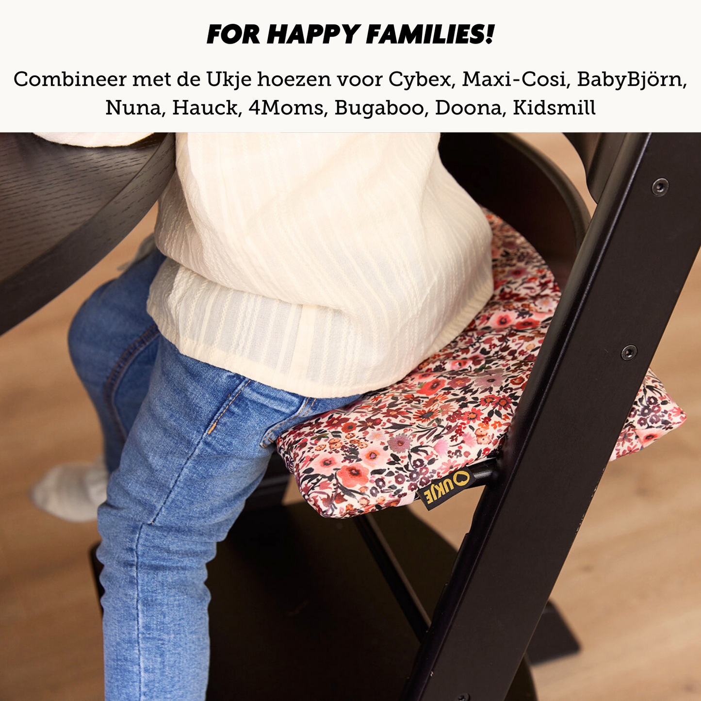 Ensemble de coussins Ukje Tripp Trapp - Fleurs roses - Plastifié