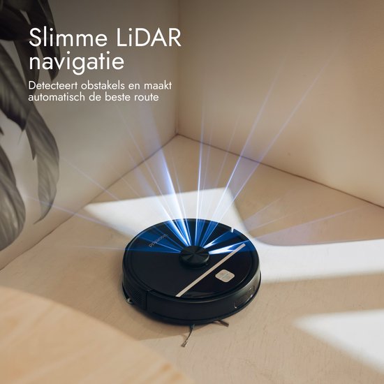 Aspirateur robot Bloomfold avec fonction de lavage et station de vidage - Puissance d'aspiration de 19 000 Pa – Navigation LiDAR - 180 minutes - Aspirateur robot intelligent doté d'une IA - Adapté aux poils d'animaux