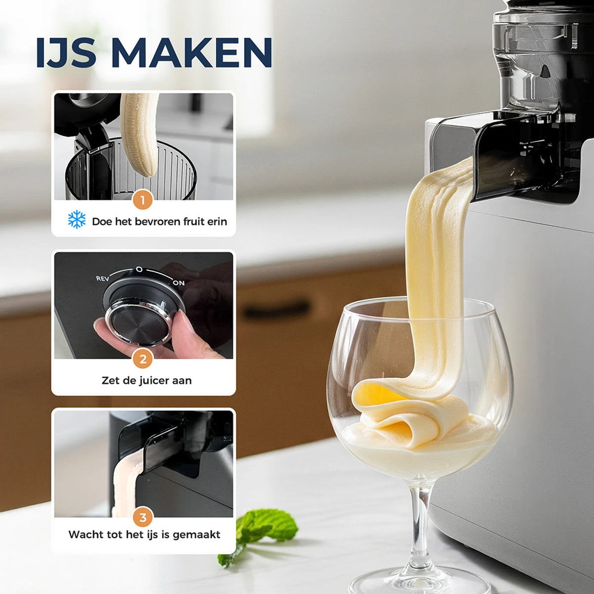 Rouny Slow Juicer FF Pro Max - Centrifugeuse à pression à froid de 150 W - Orifice de remplissage de 130 mm - Sans filtre - Fonction « Fruitijs » - 1,8 L - Noir