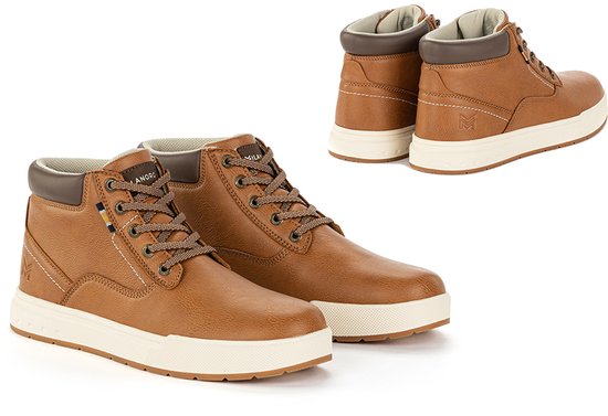 Milanoro - Baskets confortables pour homme - Marron foncé - Pointure 45