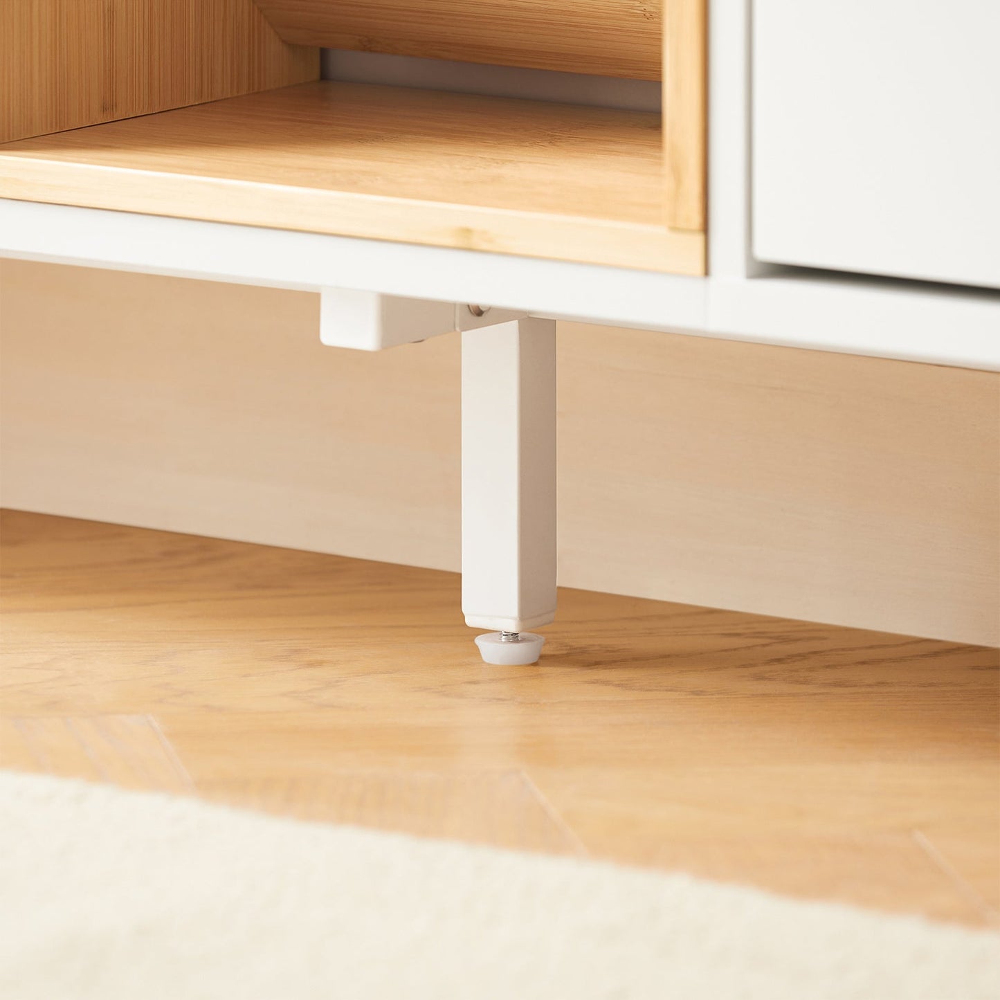 SoBuy Meuble à chaussures FSR183-WN - 4 tiroirs basculants - 3 compartiments ouverts - 126 x 19 x 85 cm - blanc