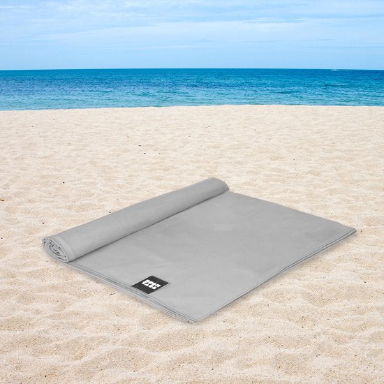 TRVLMORE Set de serviettes de voyage en microfibre - 2 pièces - Grand (75 x 150 cm) et Extra grand (90 x 180 cm) - Microfibre - Gris