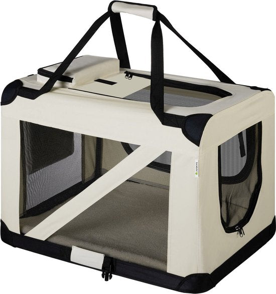 Boîte de transport pliante pour chien / Banc Lassie XL - Beige - 56 x 81 x 58 cm