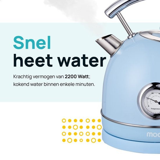 MOA Retro Kettle - Bleu pastel - Électrique - acier inoxydable - EK4TBL