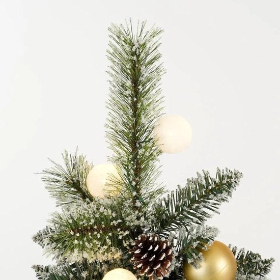 Black Box Trees Sapin de Noël artificiel Kaprun avec décorations H 90 x P 61 cm - Sapin artificiel en pot - Sapin de Noël artificiel d'intérieur - 120 branches - Vert