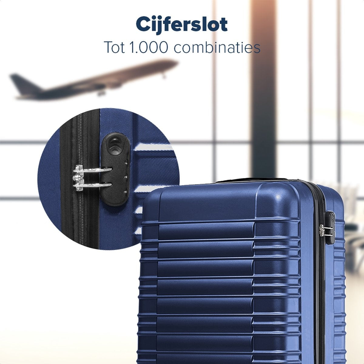 Lot de 2 valises TRVLMORE - 38L + 100L - Bleu foncé