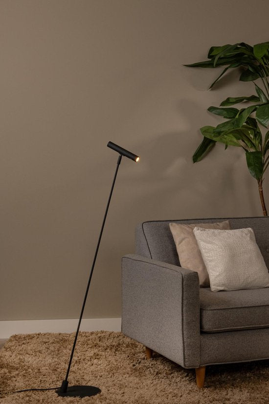 Lucide ALEC - Lampadaire - LED 3 StepDim - G9 - 1x3 W 2700 K - Anneaux interchangeables inclus - Noir