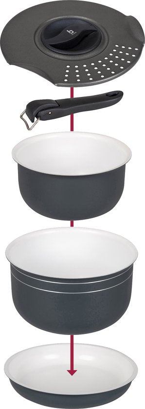 Bo-Camp - Set de casseroles et poêles - Camping - 7 pièces - Céramique - Aluminium