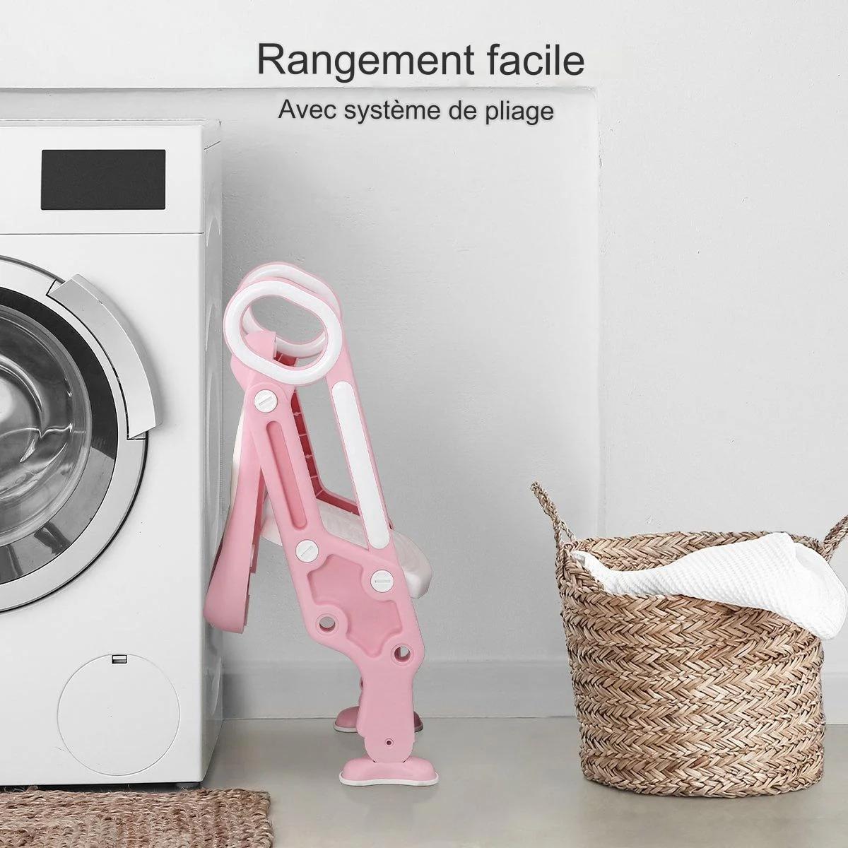 Réducteur de toilettes LifeGoods - Pot pour enfant - 2 à 7 ans - Rose/Blanc