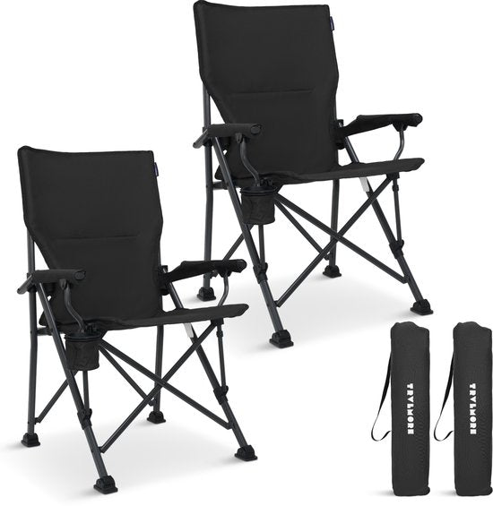 TRVLMORE Chaise de camping - pliable - capacité de charge de 120KG - sac de transport inclus - chaise pliante - chaise de pêche - chaise de camping - chaise pliante - gris