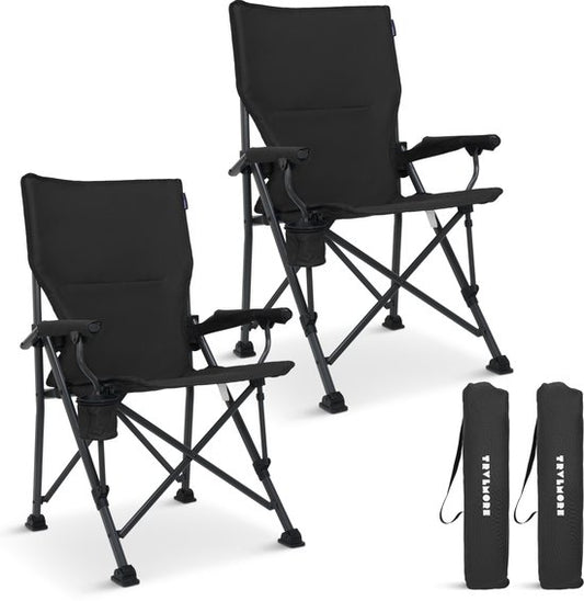 TRVLMORE Chaise de camping - pliable - capacité de charge de 120KG - sac de transport inclus - chaise pliante - chaise de pêche - chaise de camping - chaise pliante - gris