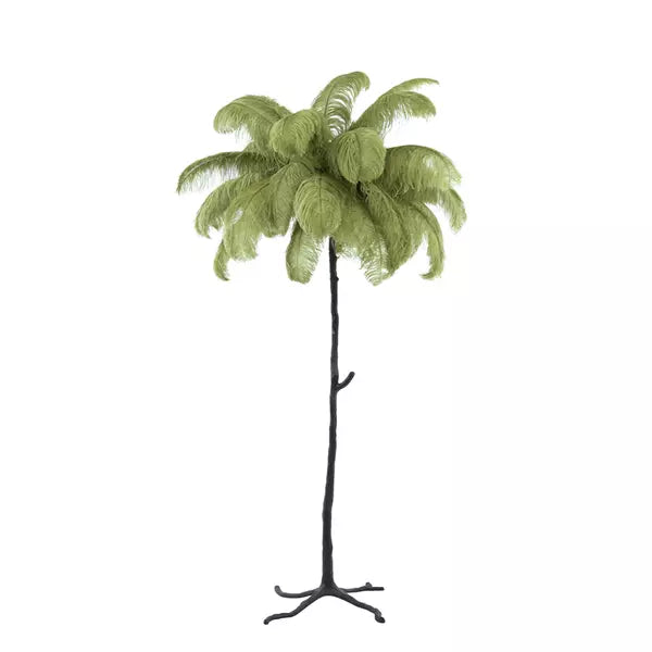 Lampadaire Light & Living FEATHER - Noir/Vert olive - Ø95×180 cm