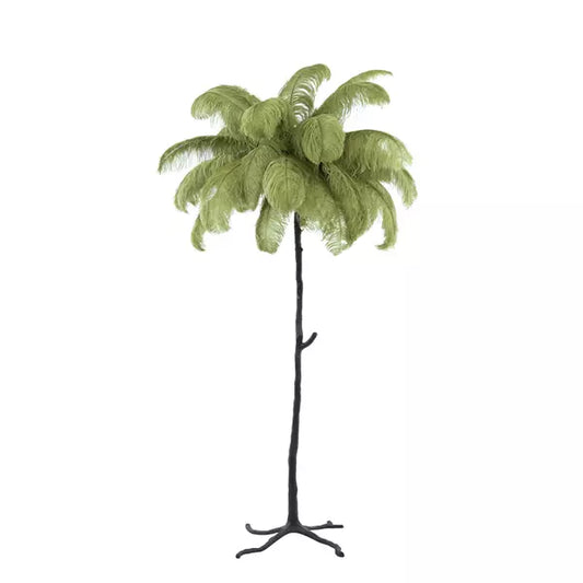 Lampadaire Light & Living FEATHER - Noir/Vert olive - Ø95×180 cm