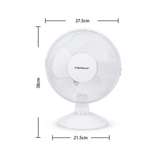 Aigostar Vicki 33JTN - Ventilateur de table - Blanc nacré