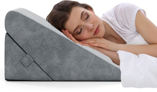 COSTWAY : oreiller triangulaire, coussin de lecture, coussin de dos, coussin pour les jambes, housse en mousse à mémoire de forme, lavable, coussin anti-reflux, pour adultes, coussin d'assise pour lit, ergonomique, coussins Venus, coussin de détente pour