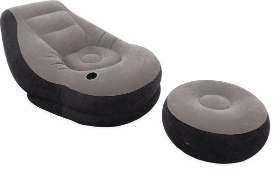 Intex - Chaise gonflable - Ultra Lounge avec pouf - 102cm x 137cm x 79 cm