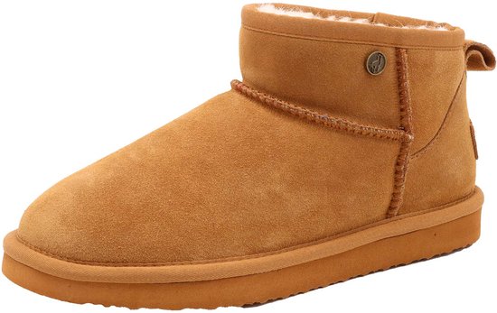 Alpacas Footwear – Femmes - Bottines en daim véritable - Doublées à 100 % de laine d'agneau douce - Chestnut - 41
