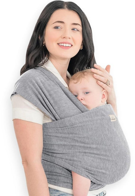 Frummel Baby Sling Grey - Écharpe de portage - Porte-bébé - Écharpe tissée - Bébé 0-36 mois - Nouveau-né
